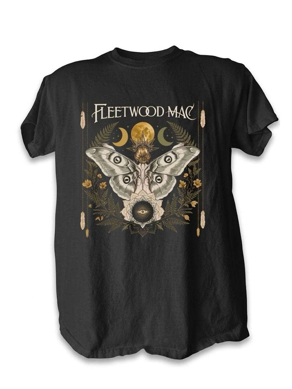 Gildan Black Fleetwood Mac Moth & Moon Graphic Tee